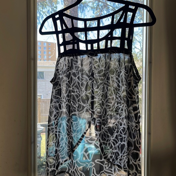 🦋3/40 CANDY COUTURE Sheer Lattice Trim Tank Top (L) - Picture 3 of 16